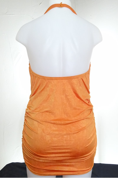 Orange Cowl Neck Dress