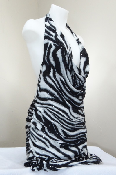 Zebra Cowl Neck Dress